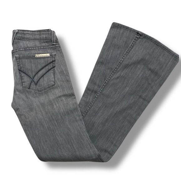 Low Rise Black Faded Denim Long Straight Leg Jeans by William Rast NEW - Picture 2 of 3